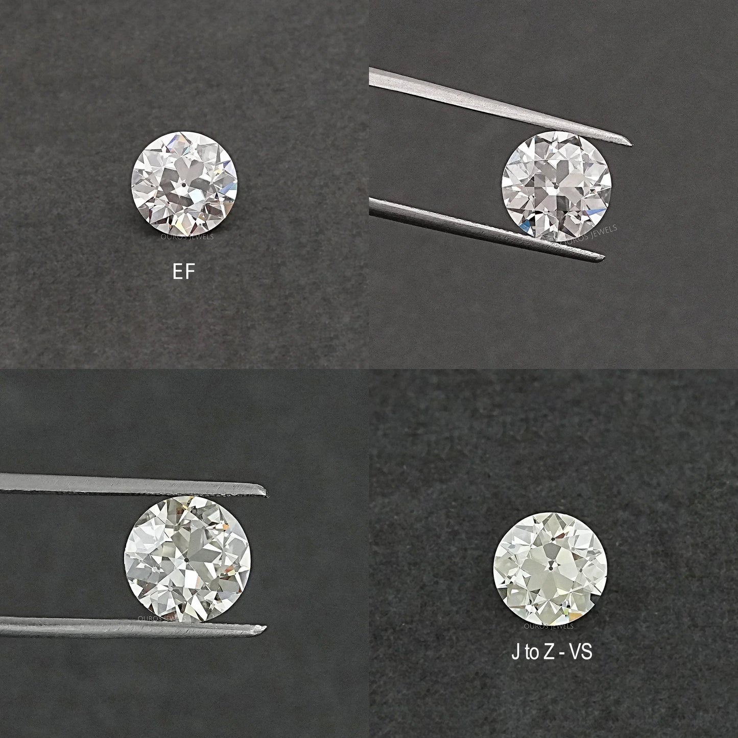 Flower Pattern Old European Round Cut Diamond Loose