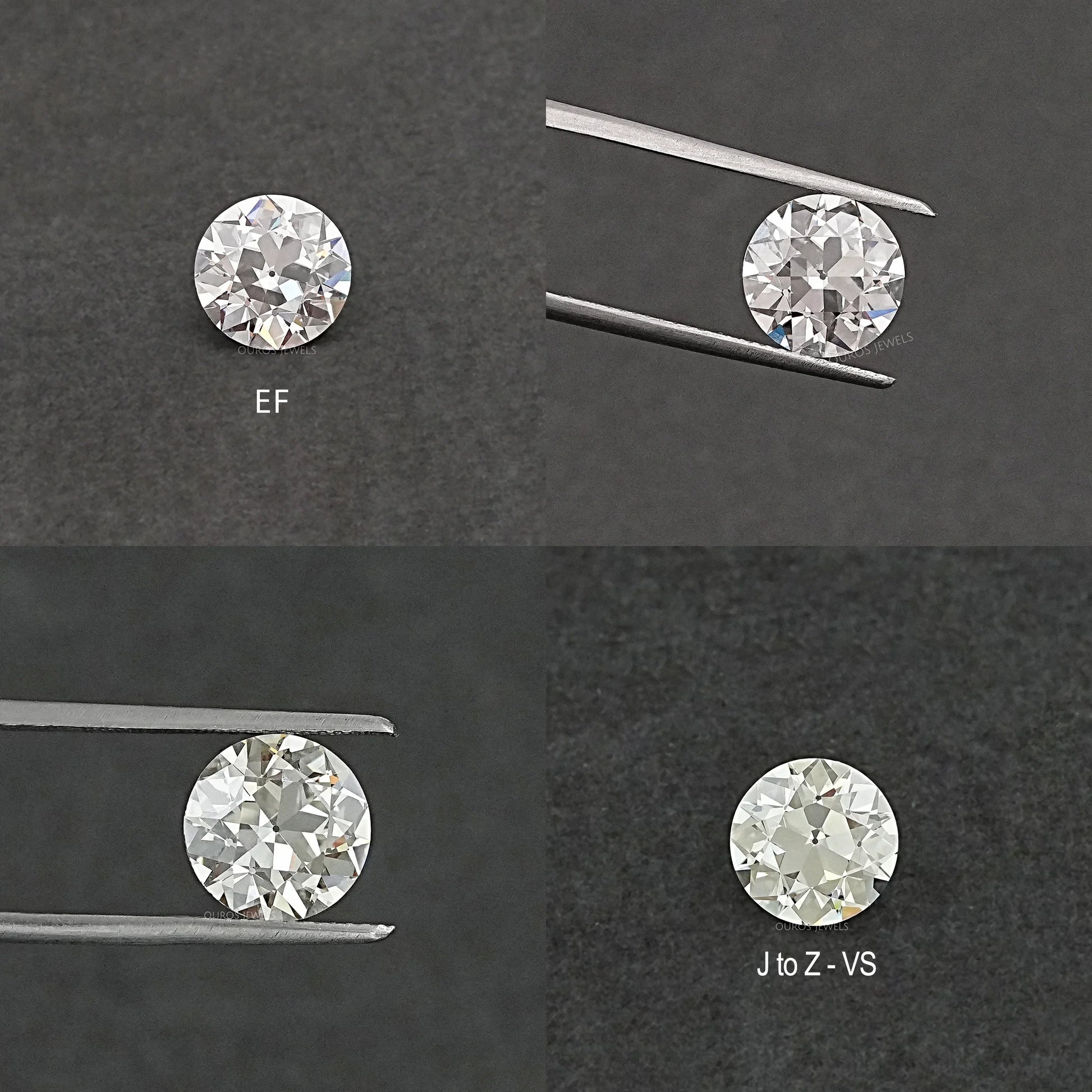 Flower Pattern Old European Round Cut Diamond Loose